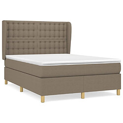 Maison Chic Lit Adulte - Lit simple Lit à sommier tapissier avec matelas moelleux - Meuble de Chambre - Taupe 140x190 cm Tissu -MN47812