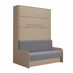 Inside 75 Armoire lit escamotable SOFA AUTOMATICA 140 cm taupe MECANIQUE SEDAC MERAL 