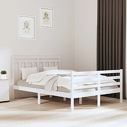 vidaXL Cadre de lit sans matelas blanc 120x200 cm bois massif