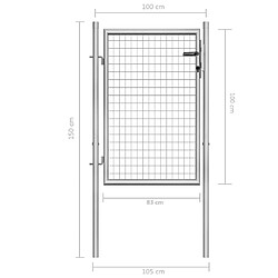 Acheter vidaXL Porte de jardin Acier galvanisé 105x150 cm Argenté