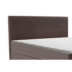 Acheter Vente-Unique Ensemble complet boxspring tête de lit + sommier + matelas + surmatelas - 160 x 200 cm - Velours côtelé - Marron - NARA de YSMÉE