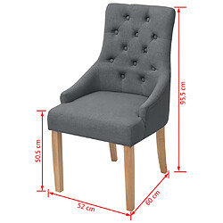 vidaXL Chaises à manger lot de 4 gris foncé tissu pas cher