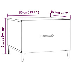 vidaXL Tables basses avec pieds en métal 2 pcs Sonoma gris 50x50x40 cm pas cher