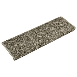 Decoshop26 Tapis d'escalier 15 pièces 65x25 cm Gris DEC023818