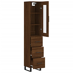 Avis vidaXL Buffet haut Chêne marron 34,5x34x180 cm Bois d'ingénierie