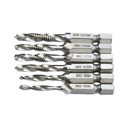 6 Pcs Set Broyeur à Perçage à Trous Spiral Tapis De Flûte HSS Chanfreinage Hex Drill Bits