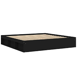 Maison Chic Lit adulte - Lit simple Cadre de lit,Structure du lit Contemporain noir 200x200 cm -MN58365 pas cher