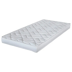 Ebac Matelas 90x190 Melissa - Mousse - Hauteur 13 cm - 3 zones - Soutien ferme Matelas 90x190 Melissa mousse HD. Ouate polyester hypoallergénique 300 gm2 sur les 2 faces de couchage ; hauteur 13 cm ; ame de 11 cm en mousse polyuréthane haute densité 24 kgm3 ; 3 zones de soutien - Plate-bande matelassé ; Coutil stretch 100% polyester