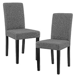 Set de 2 Chaises Rembourrées Den Haag Polyester Gris Foncé [en.casa]