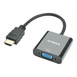 Adaptateur HDMI Mâle vers VGA Femelle avec audio On Earz Mobile Gear Noir