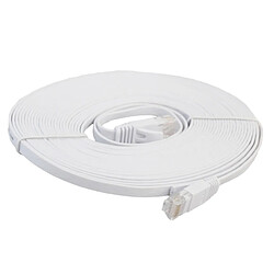 Wewoo Câble réseau LAN plat Ethernet blanc ultra-plat 8m CAT6, cordon RJ45