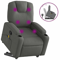 Maison Chic Fauteuil Relax pour salon, Fauteuil de massage inclinable Gris foncé Tissu -GKD70802