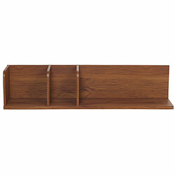 Mendler Etagère murale HWC-M48, Etagère suspendue Etagère en bois flottante, 3 compartiments en bois massif de manguier 20x120x21cm ~ aspect noyer pas cher