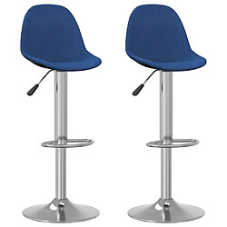 vidaXL Tabourets de bar lot de 2 bleu tissu 