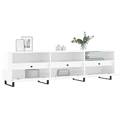 Acheter Maison Chic Meuble TV scandinave - Banc TV pour salon blanc brillant 150x30x44,5 cm bois d'ingénierie -MN50029