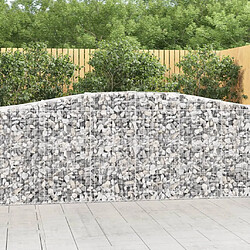 vidaXL Paniers à gabions arqués 7 pcs 400x50x100/120 cm Fer galvanisé