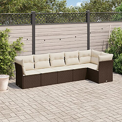 vidaXL Salon de jardin avec coussins 6 pcs marron résine tressée 