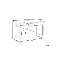 Beliani Bureau avec tiroir effet bois foncé 120 x 60 cm CASCO