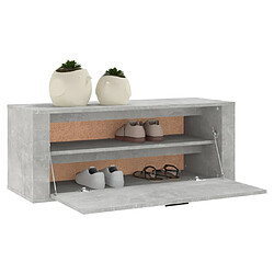 Avis vidaXL Armoire à chaussures murale Gris béton 100x35x38 cm