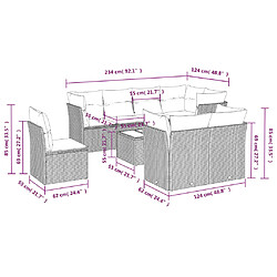 Avis vidaXL Salon de jardin avec coussins 9 pcs beige résine tressée