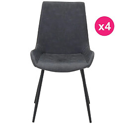 Lot de 4 Chaises Noir Vieilli KosyForm