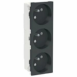 prise de courant - 3 x 2p+t - 45d - borne auto - anthracite - schneider electric nu307954 