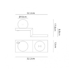 Luminaire Center Applique LED intégré Zanzibar Sable blanc 1 ampoule 17,8cm