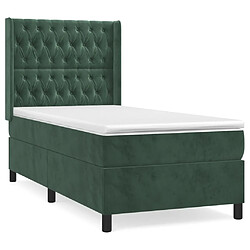 vidaXL Sommier à lattes de lit avec matelas Vert foncé 100x200 cm