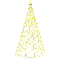 vidaXL Sapin de Noël sur mât de drapeau 3000 LED Blanc chaud 800 cm