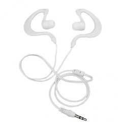 Écouteur imperméable à l'eau 2x3.5mm Earhook Sport Écouteur Étanche Casque pour Lecteur MP3 Blanc