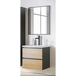 Ac-Deco Ensemble meuble vasque + Miroir - 60 cm - Monako Grey Oak