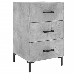 Maison Chic Table de chevet,Table de Nuit,Meuble de Rangement gris béton 40x40x66 cm bois d'ingénierie