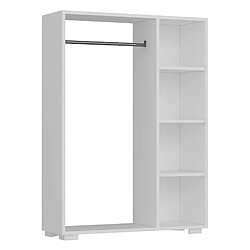 Helloshop26 Armoire avec 4 compartiments de stockage 123 x 90 x 30 cm blanc 03_0006359 