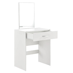 Helloshop26 Coiffeuse avec miroir tiroir tabouret commode de coiffure 132 cm blanc 03_0005019