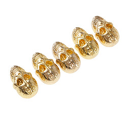 Avis 5 Set Skull Screwback Screwback Studs Punk Rivers pour sacs Chaussures Leathercraft Gold