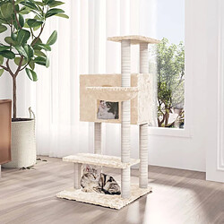 vidaXL Arbre à chat avec griffoirs en sisal Crème 108,5 cm