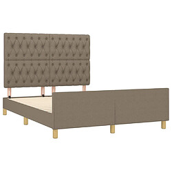 Acheter Maison Chic Cadre/structure de lit avec tête de lit pour adulte - Lit Moderne Chambre Taupe 140x190 cm Tissu -MN65863