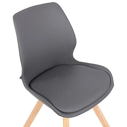 Avis Decoshop26 Lot de 4 chaises de salle à manger design scandinave en PVC gris et pieds en bois clair 10_0001848