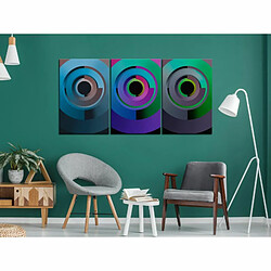 Paris Prix Tableau Imprimé Gradient Circles 3 Panneaux 60x120cm