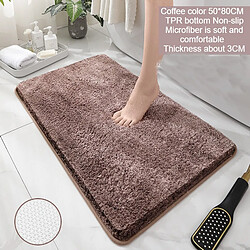 LUUCOZK Tapis de bain antidérapants absorbants à séchage rapide pour salle de bain - Café 50 x 80 cm-Taille standard 