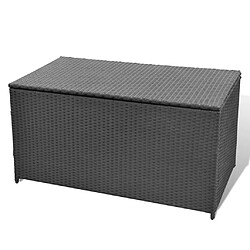 Avis Helloshop26 Coffre boîte meuble de jardin rangement noir 120 x 50 x 60 cm résine tressée 02_0013109