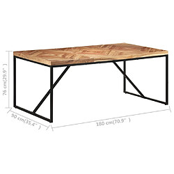 vidaXL Table à dîner 180x90x76 cm Bois massif d'acacia et de manguier pas cher