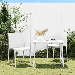 Maison Chic Lot de 2 Chaises de jardin,Fauteuil d'extérieur blanc 50x46x80 cm polypropylène -MN26083