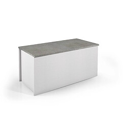 Alter Malle polyvalente, 100% Made in Italy, Grande boÃ®te de rangement, Coffre moderne, 90x45h45 cm, Couleur Blanc et Ciment