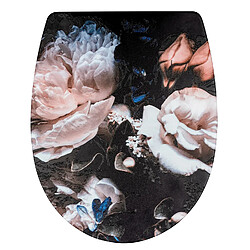 WENKO Abattant WC duroplast design Peony - Noir