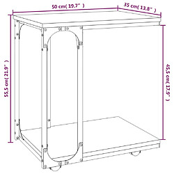 vidaXL Table d'appoint à roues Chêne marron 50x35x55,5 cm pas cher