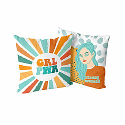 Happy Friday Housse de coussin HappyFriday Aware Girl power Multicouleur 50 x 50 cm 2 Pièces