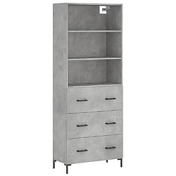 Maison Chic Buffet,Meuble de Rangement,commode pour salon,Cuisine Gris béton 69,5x34x180 cm Bois d'ingénierie -MN44342