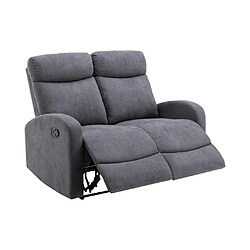 Avis Vente-Unique Canapé 2 places relax en tissu gris EVELYN