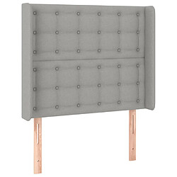 Avis Maison Chic Tête de lit scandinave à LED,meuble de chambre Gris clair 83x16x118/128 cm Tissu -MN68595